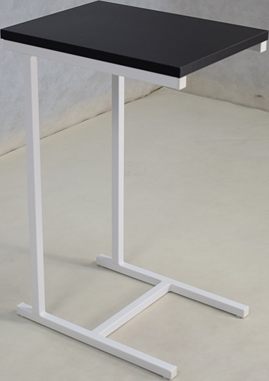 Minimalistyczny stolik boczny Elys 5X biały+czarny