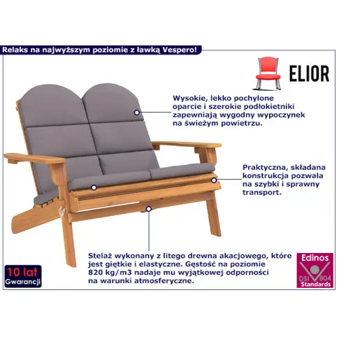 Drewniana ławka Vespero