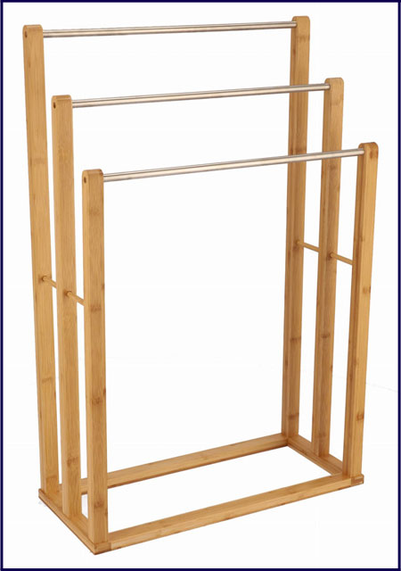 Stojak na ręczniki łazienkowe z drewna bambusowego Piko 5X