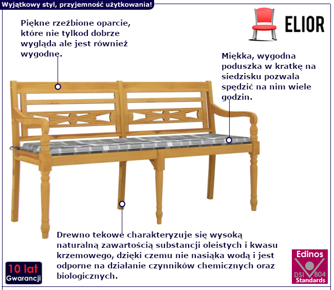 Ławka ogrodowa Boretto