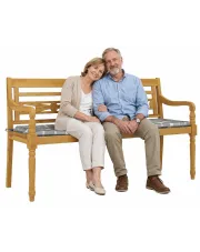 Drewniana ławka do ogrodu z poduszką - Vaxa w sklepie Edinos.pl