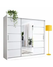 Szafa przesuwna 200 cm biały mat - Marmos 6X w sklepie Edinos.pl
