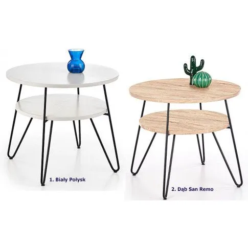 Zdjęcie okrągła, biała ława lakierowana Indara | Edinos.pl