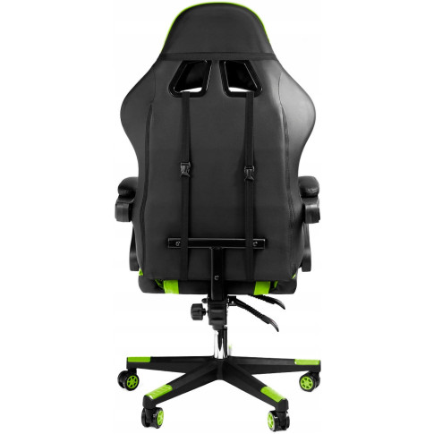 czarno zielony fotel gamingowy z regulacją Curt