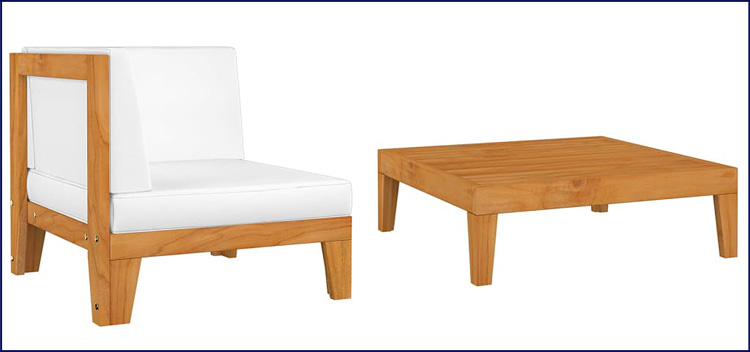 Sofa i stolik z zestawu Arkano 3X kremowe poduszki