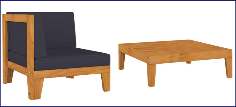 Sofa i stolik z zestawu Arkano 3X szare poduszki