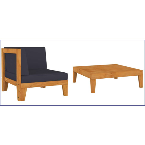 Sofa i stolik Arkano 3X szare poduszki