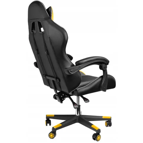 czarno żółty fotel gamingowy Curt