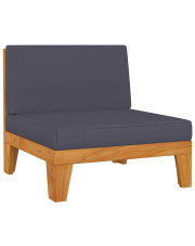 Fotel ogrodowy z drewna akacjowego z szarymi poduszkami - Arkano 4X w sklepie Edinos.pl