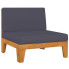Fotel ogrodowy z drewna akacjowego z szarymi poduszkami - Arkano 4X