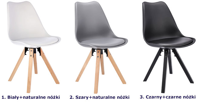 Szare krzesło skandynawskie z poduszką na siedzisku Wiso