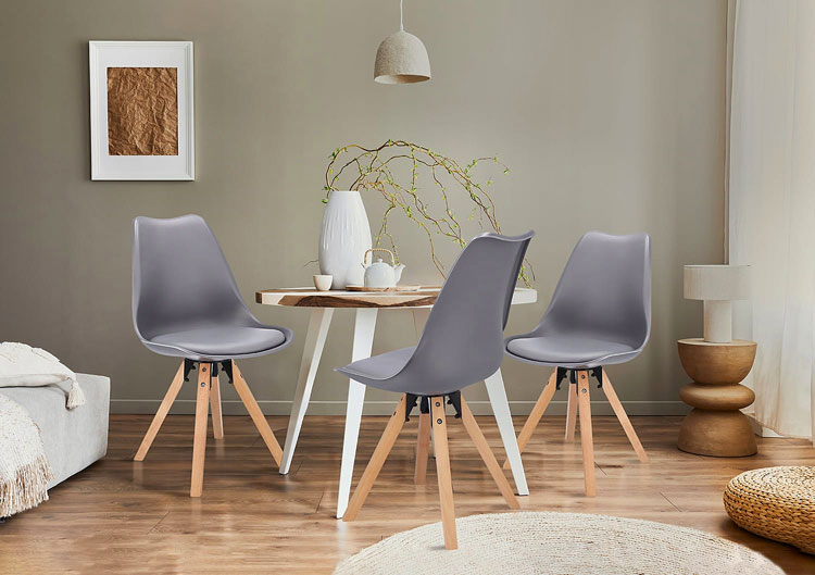 Skandynawskie krzesło z drewnianymi nóżkami Dartel