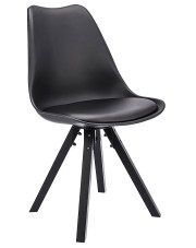 Czarne krzesło z nogami typu krzyżak - Wiso w sklepie Edinos.pl