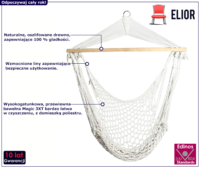 Kremowy fotel brazylijski do ogrodu Triniti