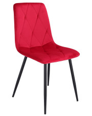 Czerwone welurowe krzesło do stołu - Ormo w sklepie Edinos.pl