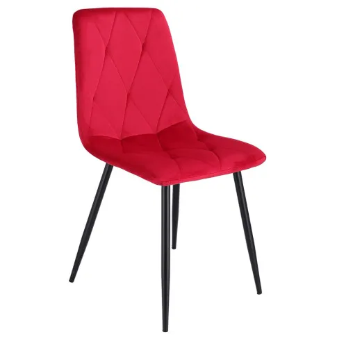Czerwone welurowe krzesło Ormo