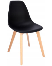 Czarne krzesło drewniane skandynawskie - Fova w sklepie Edinos.pl