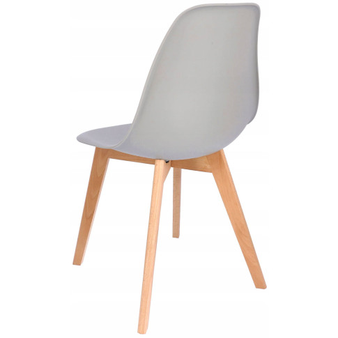 szare krzesło skandynawskie na drewnianej podstawie Fova