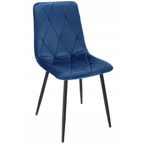 Niebieskie welurowe krzesło do salonu Ormo