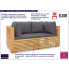 Drewniana sofa Elira szare poduszki