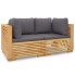 Sofa ogrodowa z drewna tekowego z szarymi poduszkami - Elira