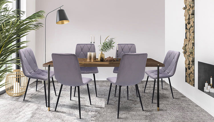 Pikowane szare krzesło Rowes