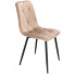 Beżowe pikowane krzesło welurowe - Ormo