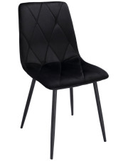 Czarne tapicerowane krzesło do pokoju - Ormo w sklepie Edinos.pl