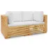 Drewniana modułowa sofa ogrodowa z kremowymi poduszkami - Elosi