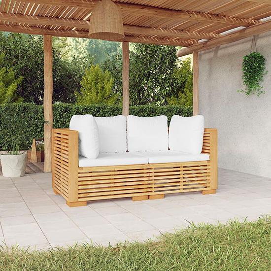Modułowa sofa ogrodowa z kremowymi poduszkami Elira