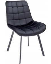 Czarne aksamitne krzesło metalowe do kuchni - Azes w sklepie Edinos.pl