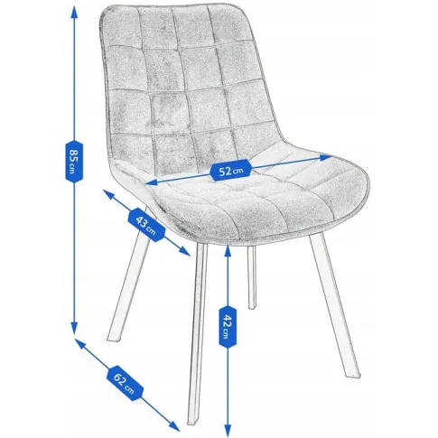 wymiary krzesła tapicerowanego pikowanego Azes