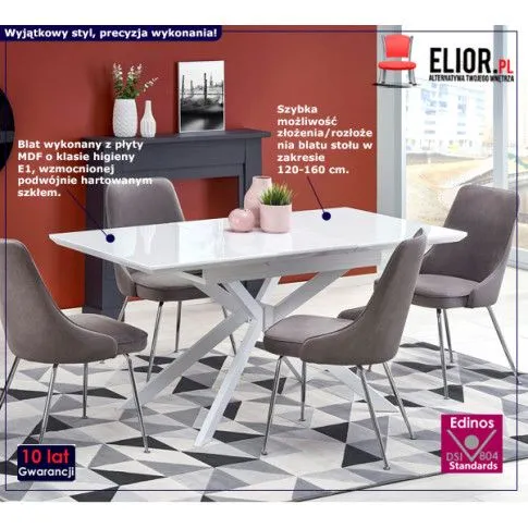 Fotografia Rozkładany stół Maxel - biały z kategorii Stoły