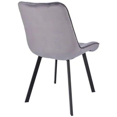 szare metalowe tapicerowane krzesło do salonu Azes