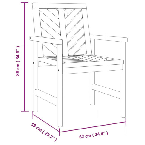 Wymiary krzesła ogrodowego z zestawu Viraso 3X