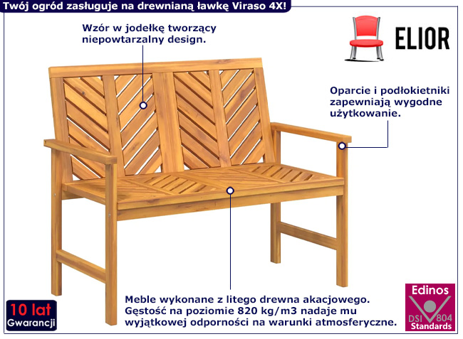 Drewniana ławka Viraso 4X