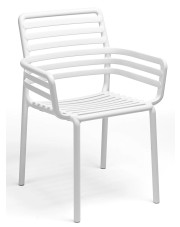 Białe nowoczesne krzesło ogrodowe - Fibo w sklepie Edinos.pl