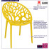 Infografika żółtego ażurowego krzesła Moso