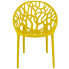 żółte ażurowe krzesło do stołu Moso