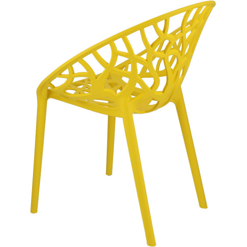 żółte ażurowe krzesło na taras i do kuchni Moso