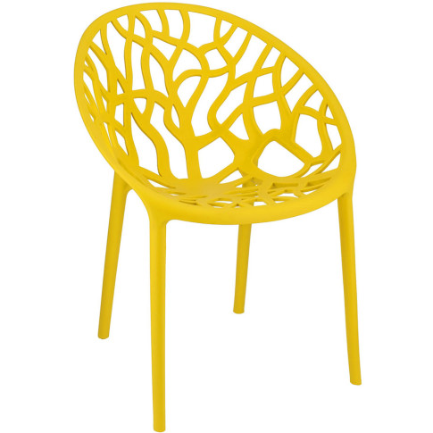 żółte ażurowe krzesło nowoczesne Moso