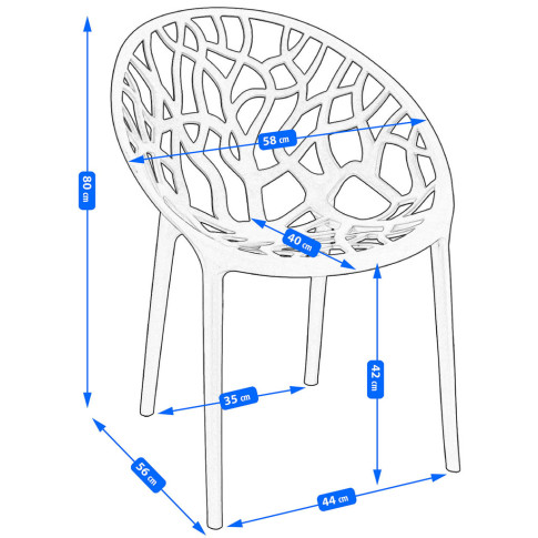 wymiary ażurowego krzesła drzewo Moso