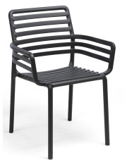 Czarne minimalistyczne krzesło ogrodowe - Fibo w sklepie Edinos.pl