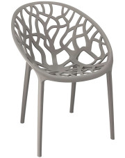 Szare ażurowe krzesło w stylu nowoczesnym - Moso