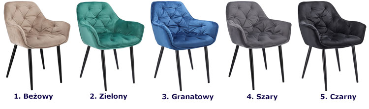 Duże krzesło z welurową tapicerką Odine