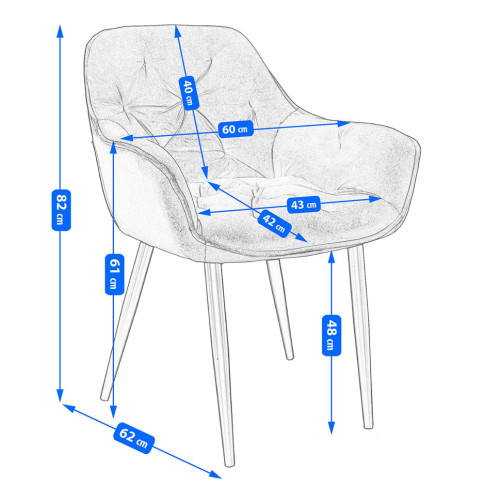 Wymiary krzesła Akio