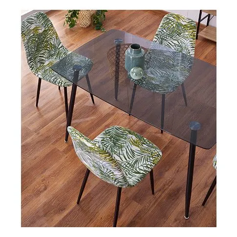 Zdjęcie szklany stół Milta dymiony + czarny modny | Edinos.pl