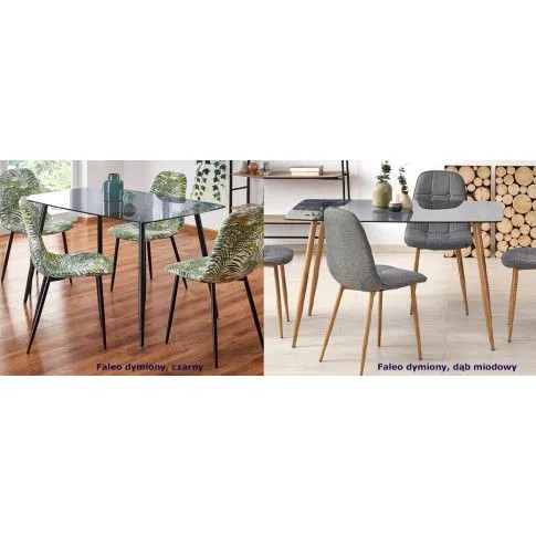 Szczegółowe zdjęcie nr 4 produktu Szklany stół Milta - dymiony + czarny