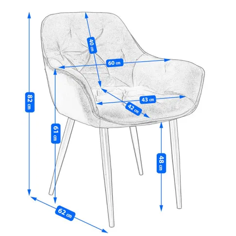 Wymiary krzesła Akio