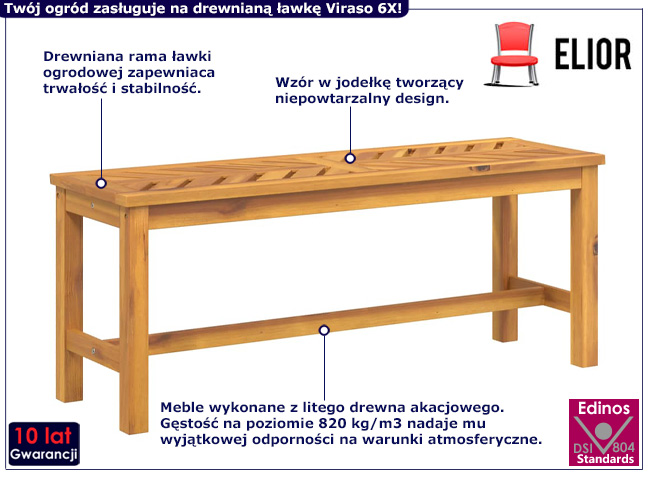 Drewniana ławka Viraso 6X